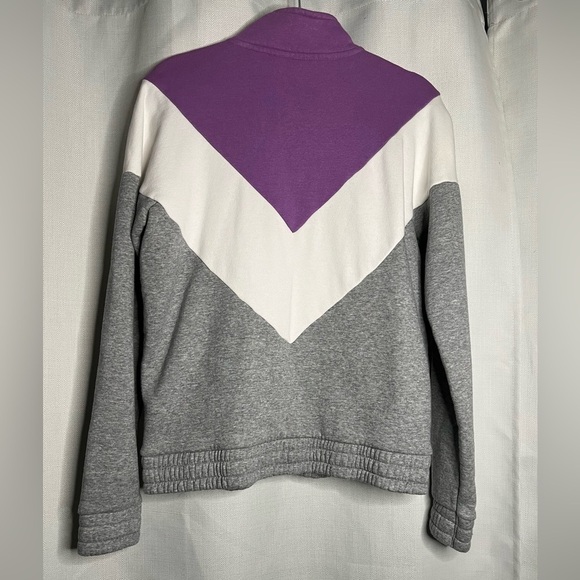 Retro Fila Purple Grey Colorblock 3/4 Zip Sweatshirt Medium - Picture 3 of 8